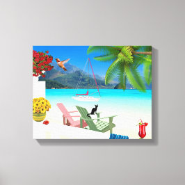 Canvas de cena tropical de praia
