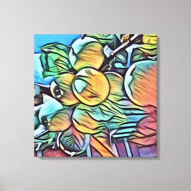 Canvas de cluster da Apple com estilo de aquarela  (Frente)