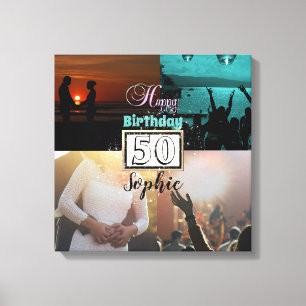 Canvas de Colagem de Aniversário Personalizada da