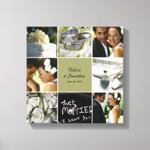 Canvas de Colagem de Casamento - Cor Personalizada