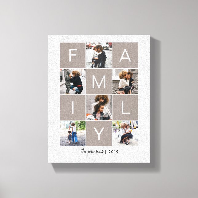Canvas de colagem de fotos da família (Frente)