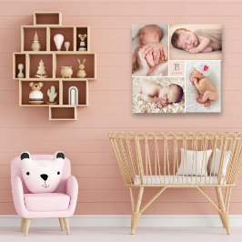 Canvas de Colagem de Fotos da Modern Baby Girl Mon