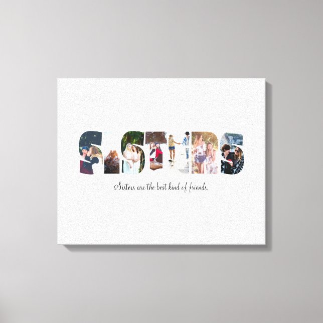 Canvas de Colagem de Fotos das Irmãs (Frente)