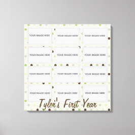 Canvas de Colagem de Fotos do Primeiro Ano do Bebê