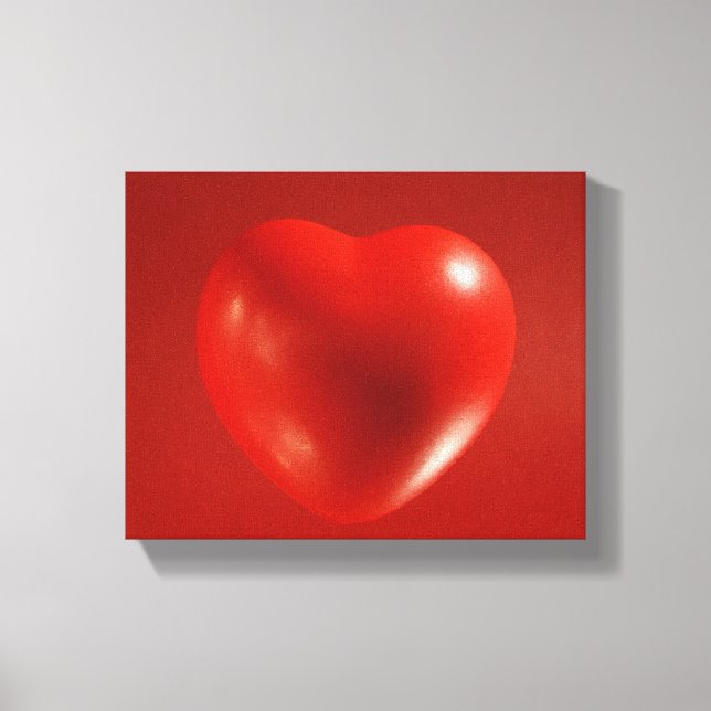 Canvas de Coração Flutuante Vermelho (Frente)