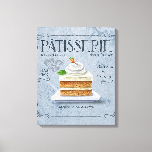 Canvas de decoração da cozinha francesa, bolinho d (Frente)