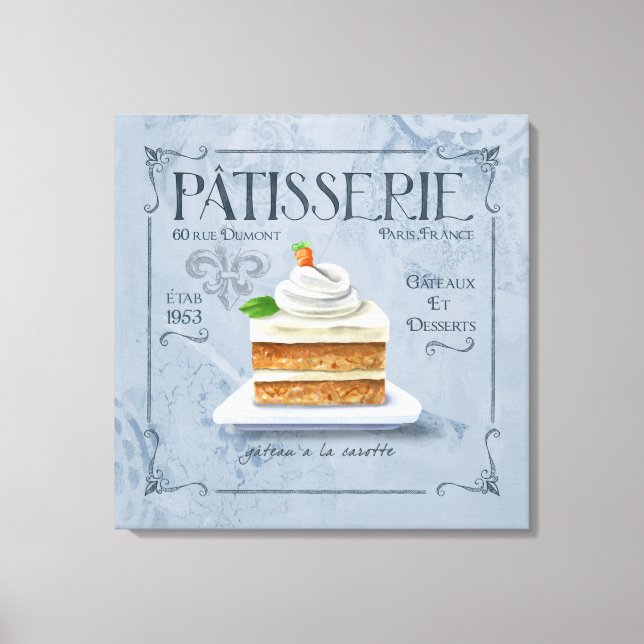 Canvas de decoração da cozinha francesa, bolinho d (Frente)