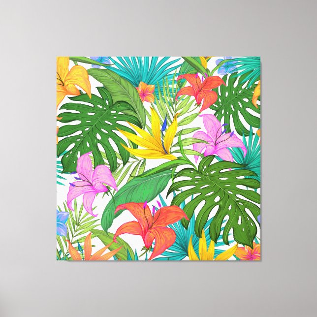canvas de flores tropicais (Frente)
