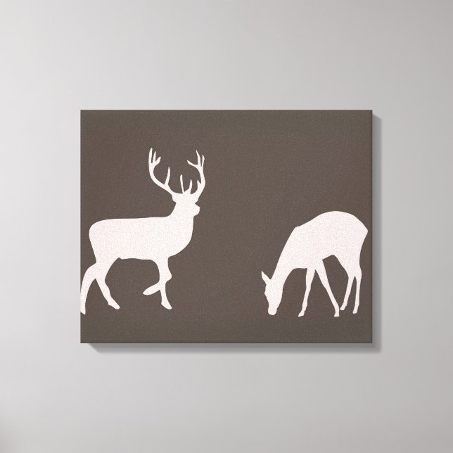 Canvas de Floresta de Casal de Doe Deer (Frente)
