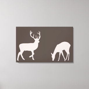 Canvas de Floresta Florestal Casal de Doe e Buck