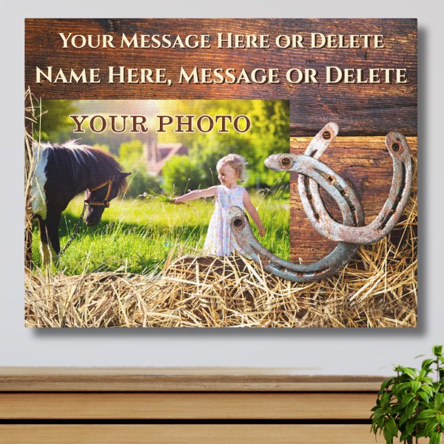 Canvas de Fotografias de Cavalo, com a Sua Fotogra (Horse Memorial Gifts, or, Personalized Horse Gifts for Horse Lovers. Gifts for Horse Owners. )