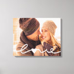 Canvas de Fotografias Personalizada | Manuscrito<br><div class="desc">Uma canvas de fotos elegante com um roteiro de "amor" escrito à mão branca. Adicione sua foto personalizada.</div>