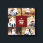 Canvas de Fotografias Personalizadas de Colagem Qu<br><div class="desc">Personalize esta canvas com suas fotos de casamento para criar uma arte de muro para tesourar para sempre. A cor de fundo pode ser personalizada online (para qualquer cor!</div>