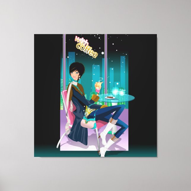 Canvas de Garota do Café (Frente)