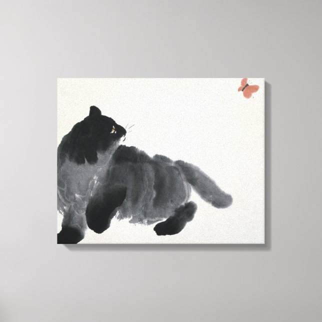 Canvas de gato e borboleta (Frente)