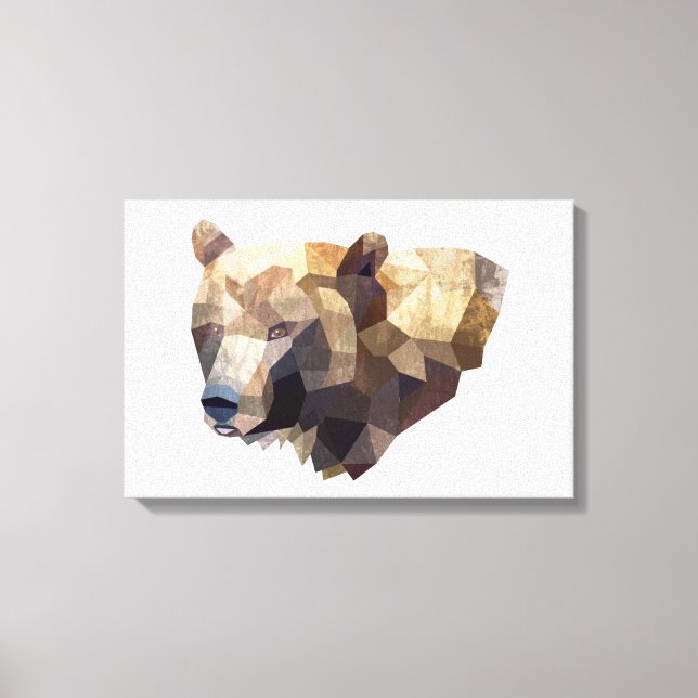 Canvas de Ilustração do Urso Geométrico (Frente)