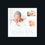 Canvas de Impressão de Colagem de Fotos do Bebê Mo<br><div class="desc">Adicione três de suas fotos favoritas de recém-nascidos para criar uma bela e única colagem de fotos, impressão de canvas de arte. Personalize a design com o nome do seu bebê monograma e aniversário, estatísticas de nascimento ou outro texto personalizado. Clique em Personalizar para mover fotos ou alterar fontes e...</div>