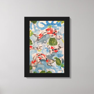 Canvas de Impressão de Koi Watercolor japonês 18x2
