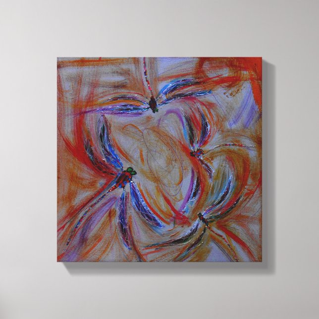 canvas de libélulas abstrato (Frente)