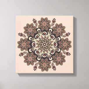 canvas de mandala de flores