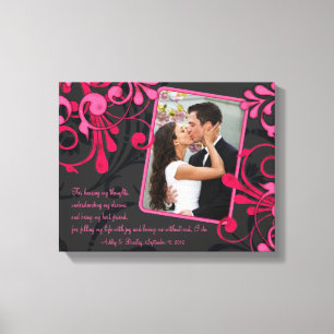 Canvas de Modelo de Foto de Casamento Floral Preto