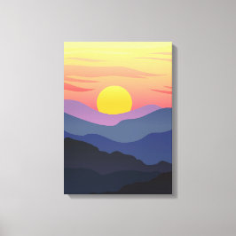 Canvas de Montanha da Ilustração Amarela e Azul