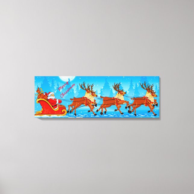 Canvas de Natal/Papai Noel e Sleigh (Frente)