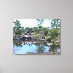 canvas de obrigações Koi Pond com cascata de 3 nív