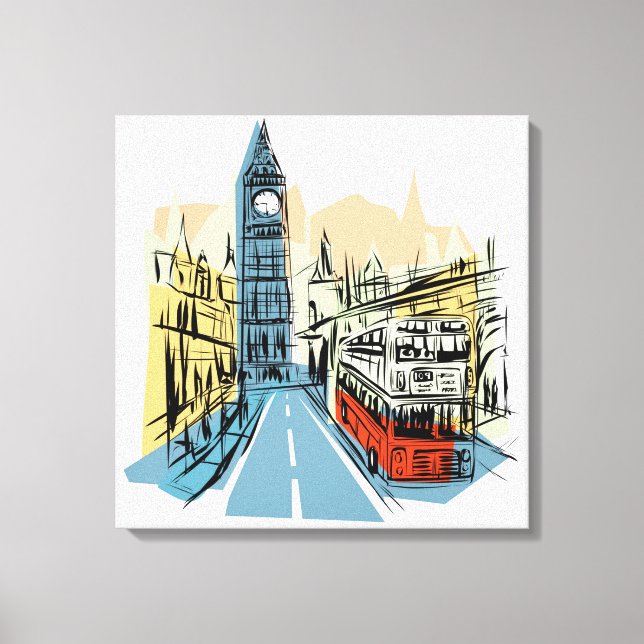 Canvas de paisagem artística em Londres, Inglaterr (Frente)