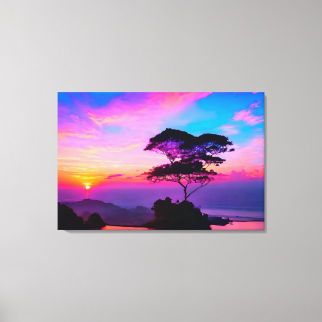 Canvas de paisagem por sunset de tirar o sol (Frente)