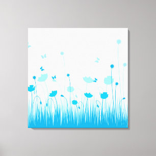 Canvas de papoilas azuis