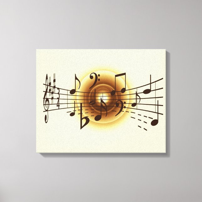 Canvas de Parede das Notas Musicais Elegantes (Frente)