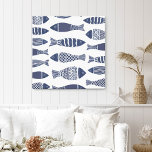 Canvas de Peixe do Oceano Costeiro<br><div class="desc">Moderna Canvas Costeiras de Peixes Imprimem com cores azuis do belo e calmo oceano azul profundo. Esta impressão de arte costeira moderna é uma peça de decoração de praia de na moda,  arte de muros tropicais,  decoração costeira,  para qualquer casa costeira,  casas temáticas de praia,  e casacos à beira-mar.</div>