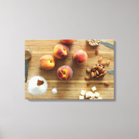Canvas de pêssegos e amêndoas