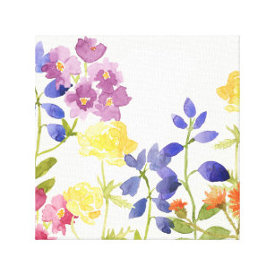 Canvas de pintura coloridas da Aquarela das flores
