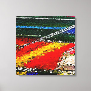 Canvas de Pintura de Campo de Flores Multicolorida