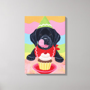 Canvas de pintura do Cupcake de aniversário da Pup