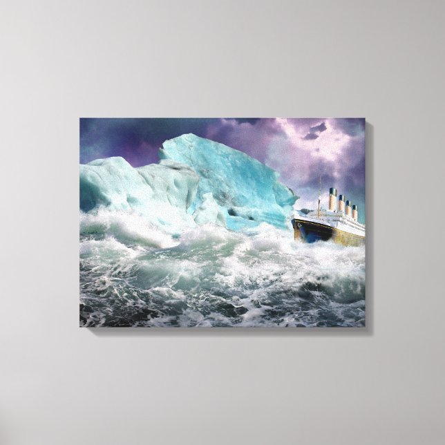Canvas de pintura RMS Titanic e Iceberg (Frente)