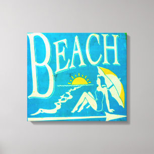 canvas de placa de praia azul