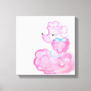 Canvas de Poodle Rosa