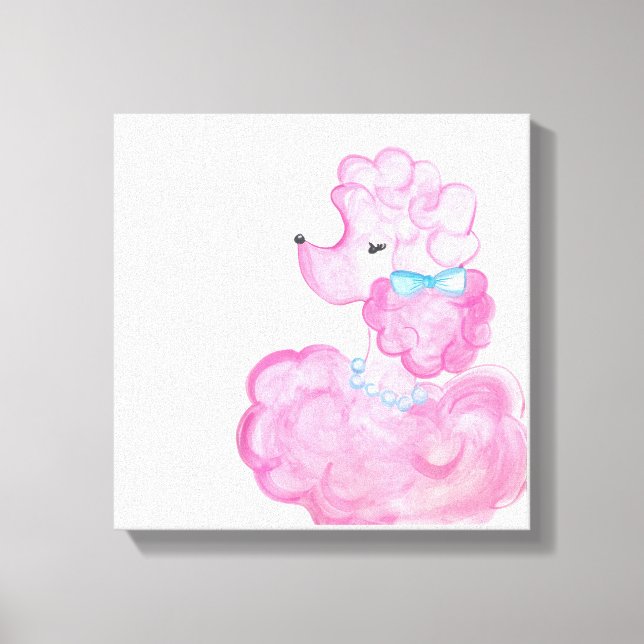 Canvas de Poodle Rosa (Frente)