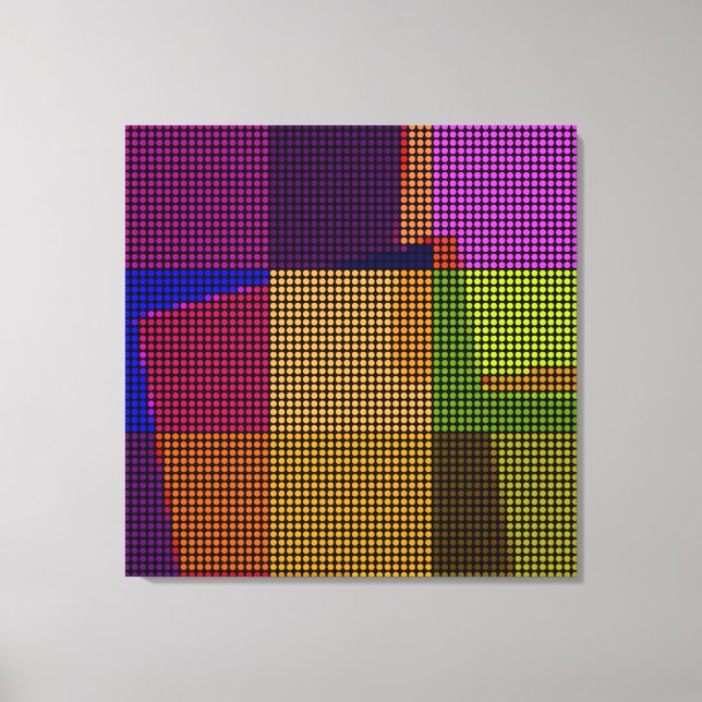 Canvas de Pop-Art do Bolinhas Colorida Retroativa (Frente)