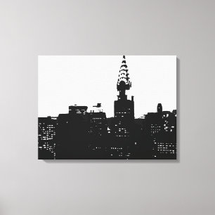 Canvas de Pop de arte preto branco
