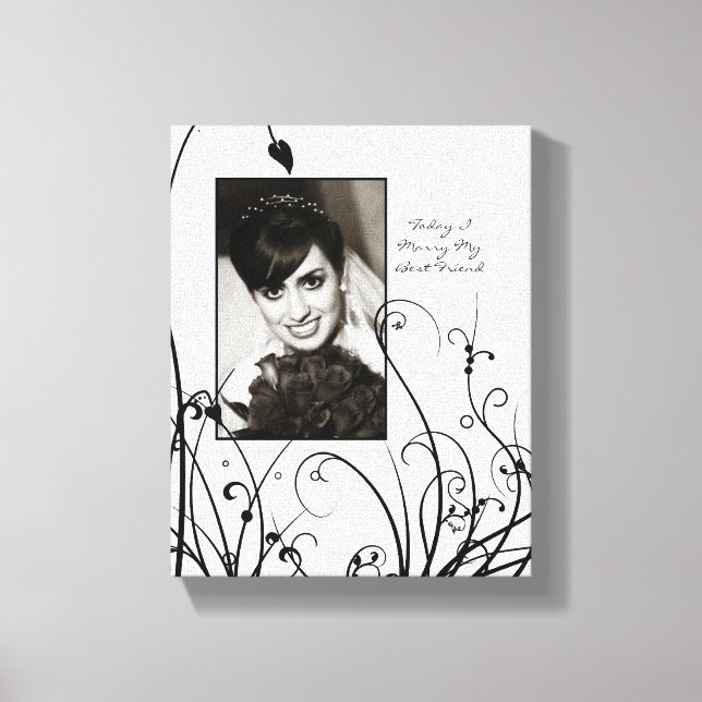 Canvas de Retrato Personalizado de Casamento (Frente)