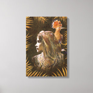 Canvas de Retratos da Vintage Girl exótica