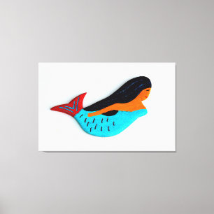 canvas de sereia de salmoura de natação