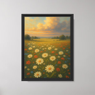 Canvas de sombra Sunset com margaridas e flores si