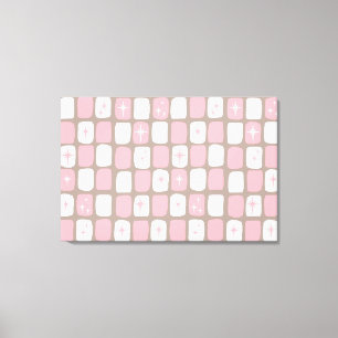 Canvas de Starbursts Retro-Rosa