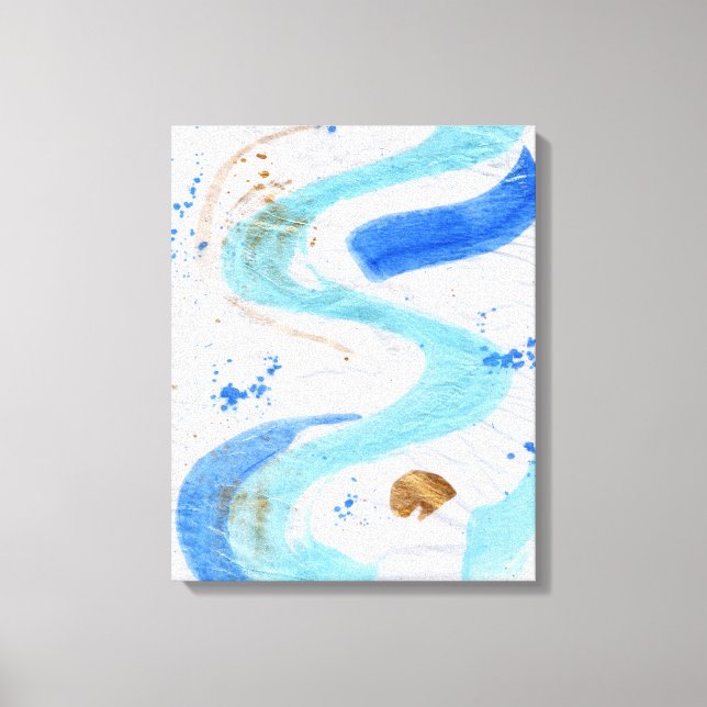 Canvas de Textura de Abstrato do Blues 030 (Frente)