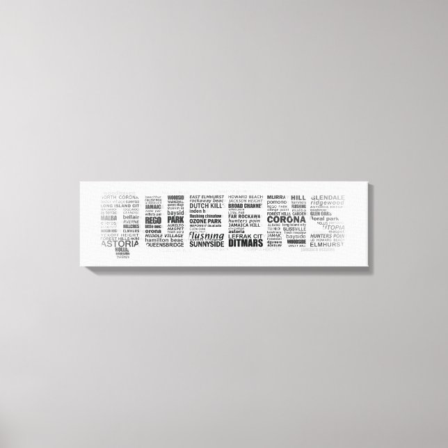 Canvas de Tipografia de Queens New York (Frente)